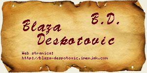 Blaža Despotović vizit kartica